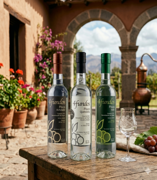 pisco peruano los 4 fundos